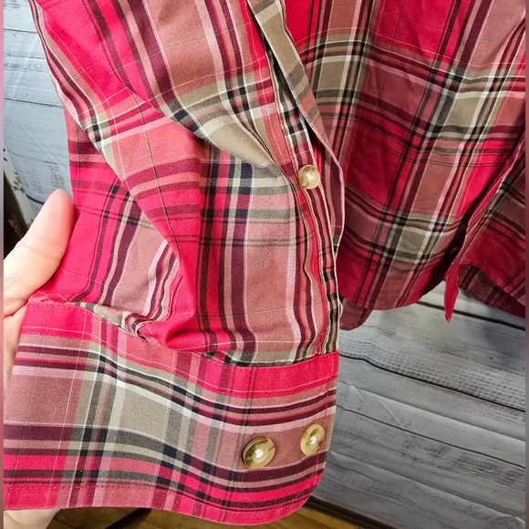 Pendleton Men's XL Wrinkle Resistant Red Plaid Button-down Longsleeve Cotton - Picture 4 of 4